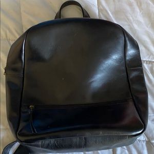 REAL LEATHER Black Backpack